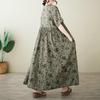 Короткий рукав Плюс размер Хлопок винтажный цветочный новый в платьях для женщин повседневное свободное макси длинное летнее платье