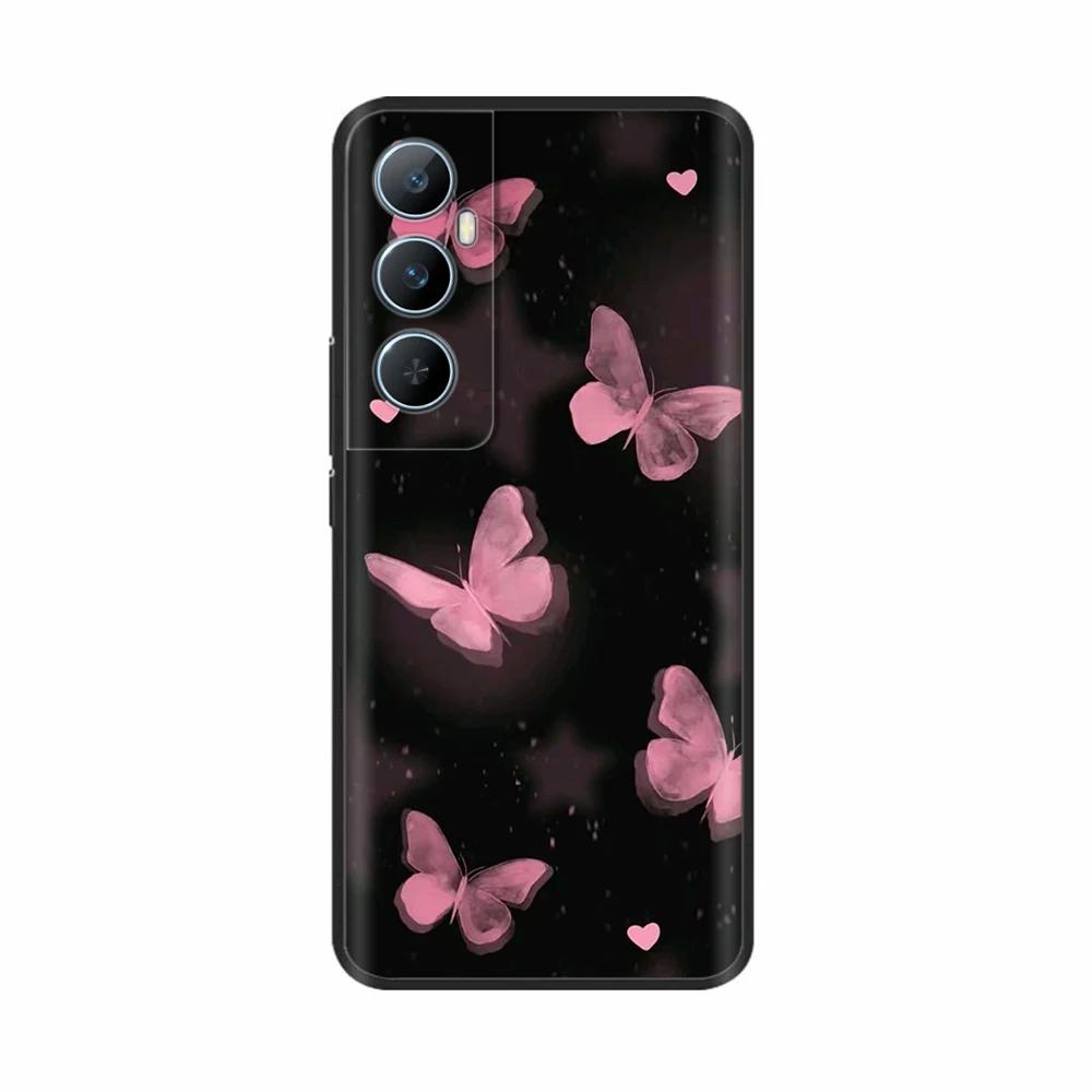 Для Realme C65 4G C 65 RealmeC65 6.67" 2024 Силиконовый Чехол для Телефона Милый Цветок Легкий Чехол для Oppo Realme C65 Чехлы Оболочка