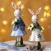 Cute Rabbit Statue Animal Sculpture Easter Party Supplies Figurines Craft Living Room Desktop Ornament Easter Rabbit Decoration