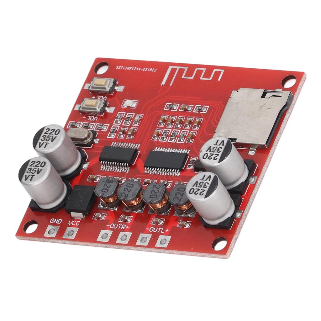 Плата усилителя мощности Bluetooth, 2-канальная плата усилителя беспроводного аудиодинамика DC12‑24V