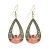 Chinese Retro Cloisonne Enamel Earrings Female Classical Temperament Simple Flower Earrings Niche Design Earrings