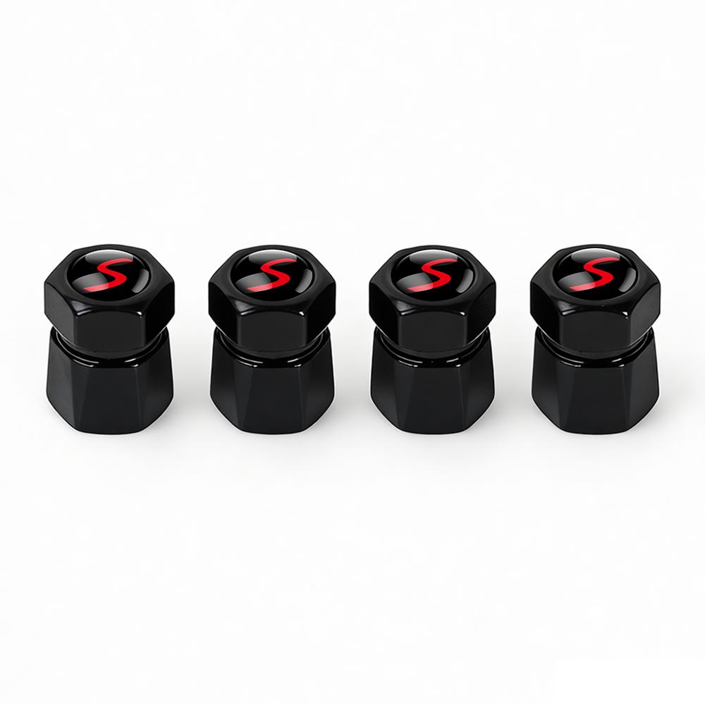 4Pcs Metal Car Wheel Tire Valves Caps Dustproof Cover For Mini Cooper S JCW Works F54 F55 F56 F57 F60 R50 R52 R53 R55 R56 R57 Valve Stems 1