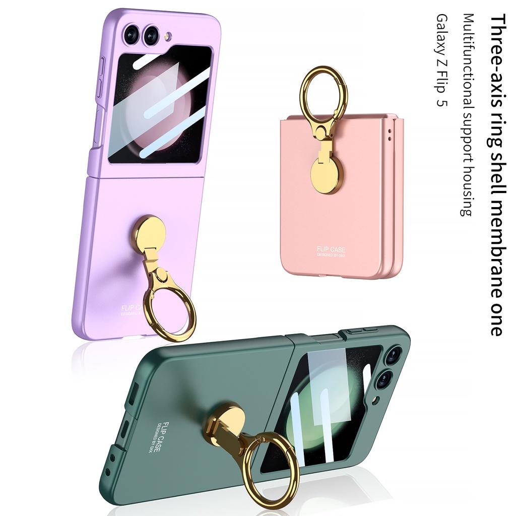 Модный складной чехол для телефона с трехмерной подставкой для Samsung Galaxy Z Flip 5, ультратонкая пленка, встроенный защитный чехол