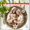 Круглая деревянная табличка «Рождественский вертеп», деревянная доска для плакатов без рамы, винтажная табличка «Рождение Иисуса», идеальный подарок для друзей