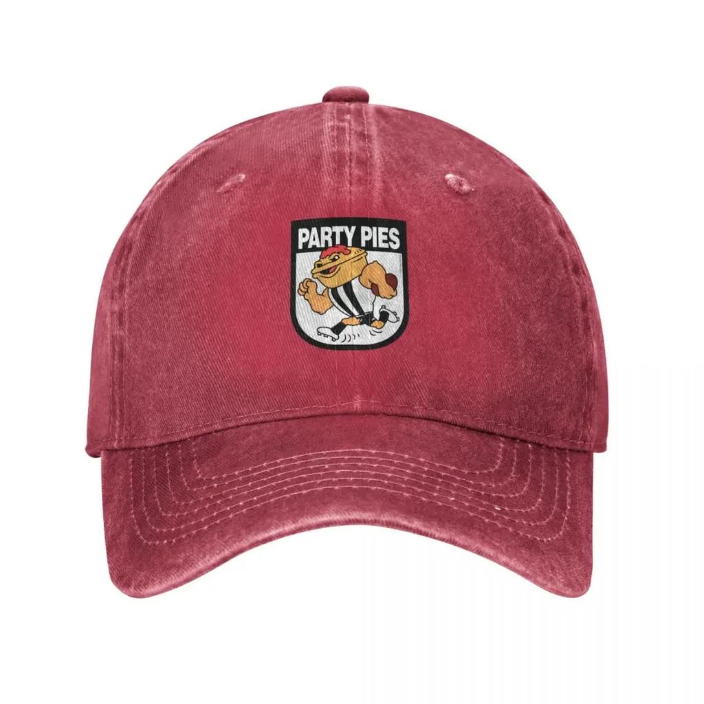 AFL BBQ Series Collingwood Party Pies Baseball Cap foam party Hat Sunscreen fun hats Luxury Unisex Hat Elegant Womens Hats Unisexs