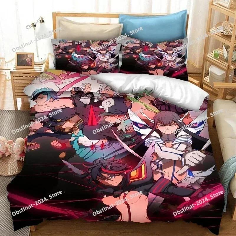 3D Аниме KILL la KILL Комплект постельного белья С принтом Одеяло Покрывало Пододеяльник Наволочка 3 предмета Комплекты Детский Взрослый размер