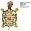 Tortoise Brooch Rhinestone Faux Crystal Colorful Turtle Pin Brooch Lapel Pins Vintage