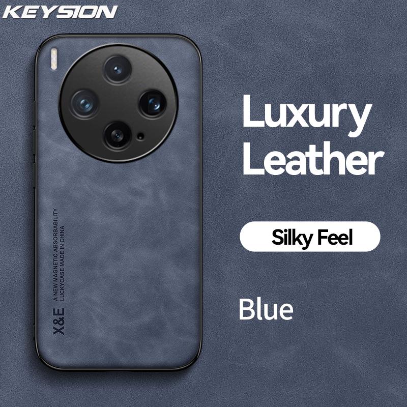 KEYSION Роскошный ретро чехол из искусственной ПУ кожи для VIVO X300 Pro 5G Мягкий силиконовый+ПК Ударопрочная задняя крышка для телефона для VIVO X300 Pro