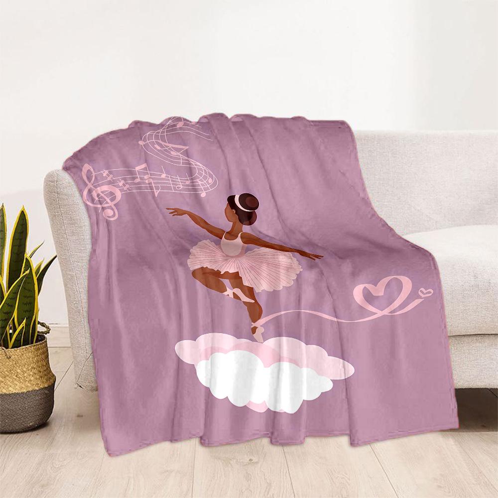 Dreamy Ballerina Flannel Blanket - Soft and Comfortable, Suitable for Sofas, Beds, Offices, Travel, and All Seasons, Making It A Perfect Holiday Gift.