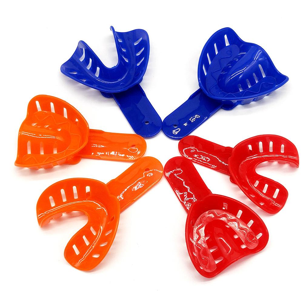 12 шт./компл., стоматологические слепочные лотки, пластиковые стоматологические центральные материалы, держатель для зубов, инструменты для ухода за полостью рта для взрослых и детей