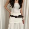 Adjustable Y2K Wide Belt Punk PU Leather Waistbands Skirt Accessories Rivet Waist Belt  Waist Seal