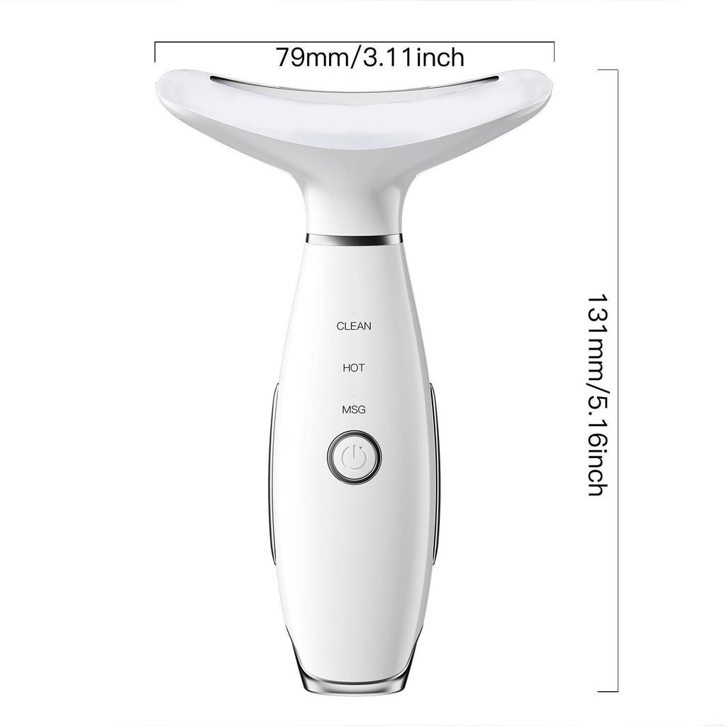 Массажер для шеи с цветной подсветкой: Микротоковое косметическое устройство для уменьшения морщин на шее и омоложения