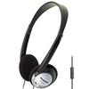 Panasonic Lightweight Headphones with Microphone and Natural Jack for Mobile Phones and Work from Home RP-HT21M On-Ear XBS, Bass, Clear, Sound, 3.5mm