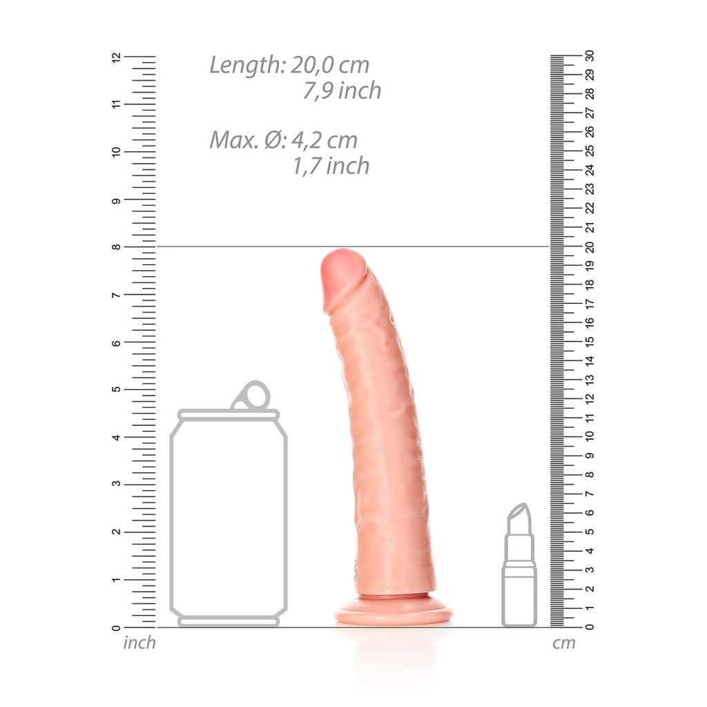 Realrock - Thin Realistic Dildo With Suction Cup 18 Cm