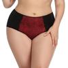 Underpants for Women Plus Size Briefs Red Black Floral Print Lace Ultra-Thin Female Panties XL 2XL 3XL 4XL 5XL 6XL