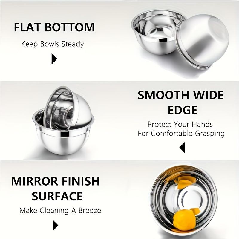 Миска для смешивания с крышкой, Салатница из нержавеющей стали, Металлическая вкладываемая миска для выпечки, приготовления и подготовки, Размер 4,2 кварты (черный)