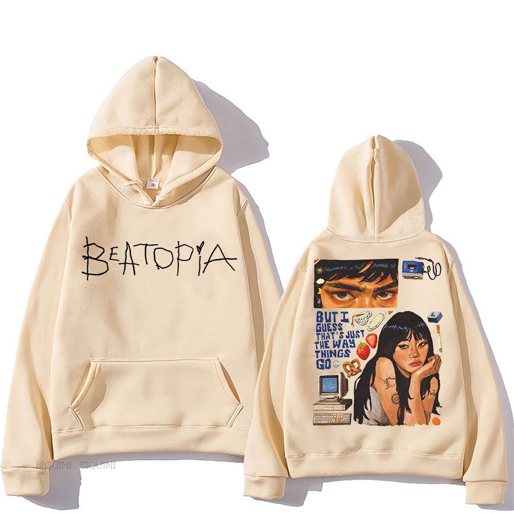 Beabadoobee Ретро Худи с графическим принтом Эстетичная Толстовка с капюшоном Флисовая одежда Винтажные Толстовки Пуловеры