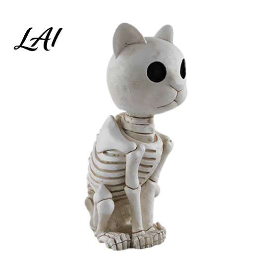 Festival Window Ornaments Skeleton Animal Statue Spooky Deer Cat Duck Figurine Resin Horror Theme Party Decor Ornament for Halloween Table