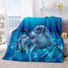 Marine Dolphin Series Printed Blanket for Sofa Bed Travel Camping Living Room Office Conditioning Blanket for All Seasons Gifts