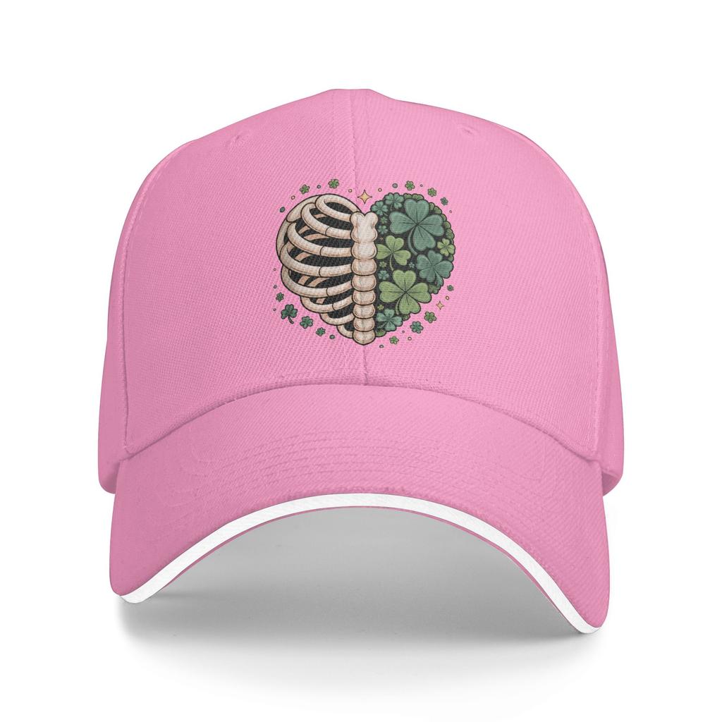 Lucky Bones Shamrock Skeleton Ribcage Heart Baseball Cap Trendy Couple Women Hip Hop Hats Design Outdoor Sport Baseball Caps