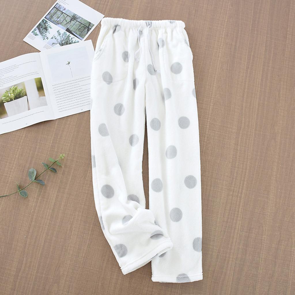 Женские термофлисовые карманы пижамные теплые повседневные брюки домашние пижамные штаны