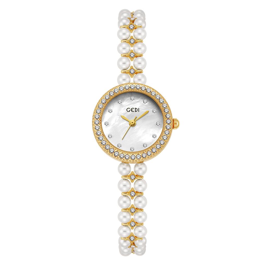 Light Luxury Diamond-Encrusted Fritillary Women'S Watch Niche Chinese High-End Bead Strap Watch Women'S Bracelet Quartz Watch