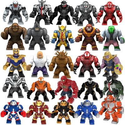 37 Фигурок супергероев Marvel, Мини-конструктор, Серия «Супергерои», Халк Человек-Паук, Детская головоломка-конструктор, Подарки-игрушки из блоков