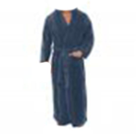 Men Soft Coral Fleece Solid Color Pockets Long Bath Robe Home Gown Sleepwear