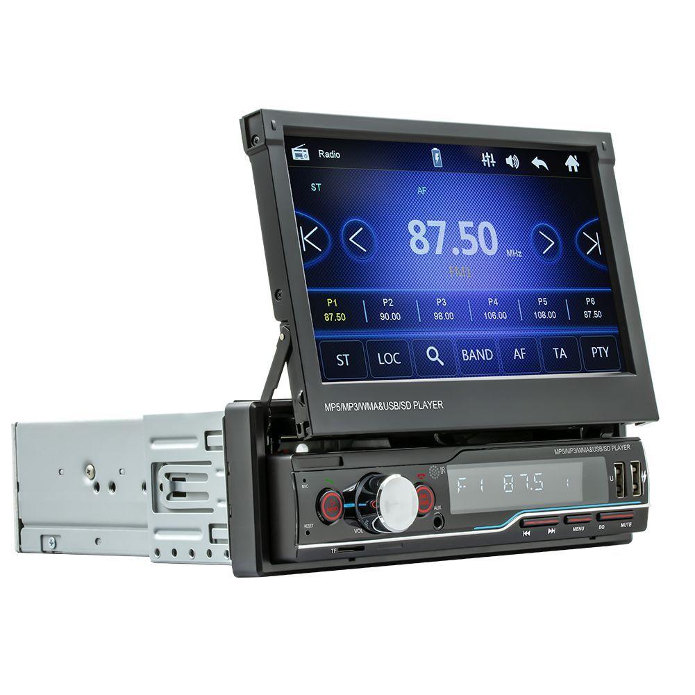 T100C RDS 1 DIN 7-дюймовый автомобильный радиоприемник Bluetooth Автомобильный мультимедийный плеер для универсального двойного USB FM MP5-плеера