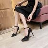 Fashion Spring Autumn Casual Sexy Solid Color Banquet Buckle High Heels Fashion Pointed Elegant Comfort Stilettos Women's Shoes