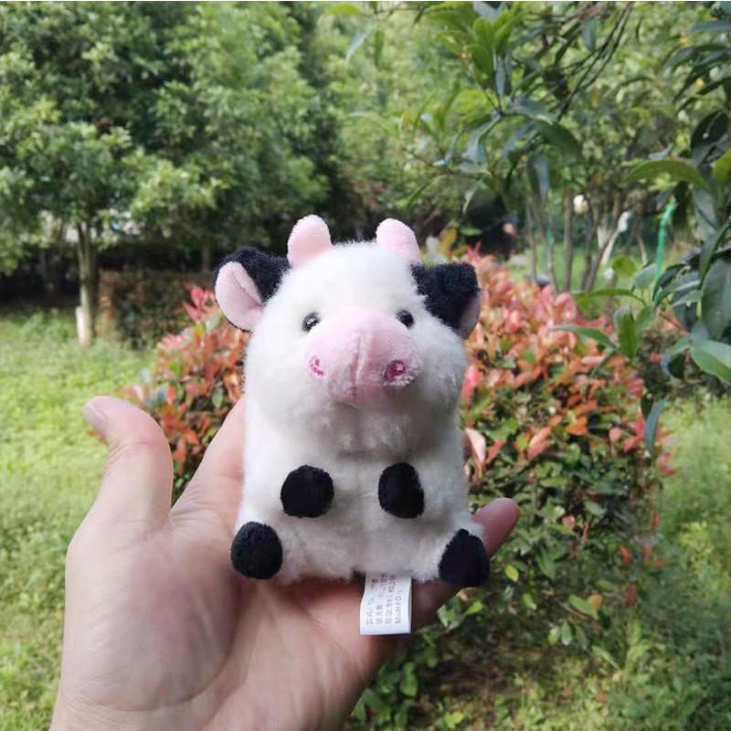 Plush Animal Charming Keychain With Adorable Cow And Panda Design Gift Perfect