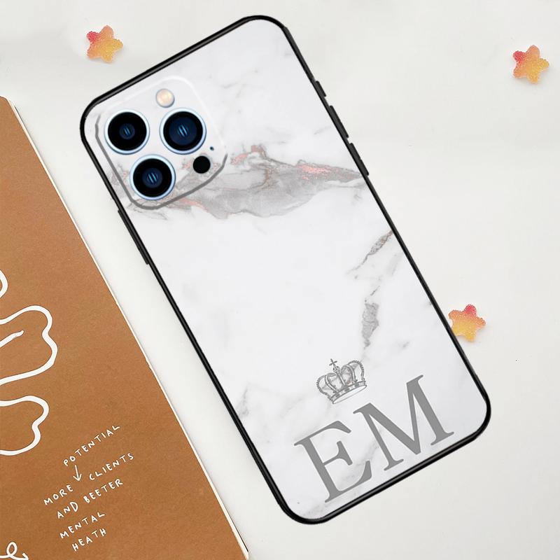 Персонализированный чехол с инициалами имени для iPhone 15 16 14 13 12 11 Pro Max Plus X XR XS 12 13 Mini Чехол Аксессуары