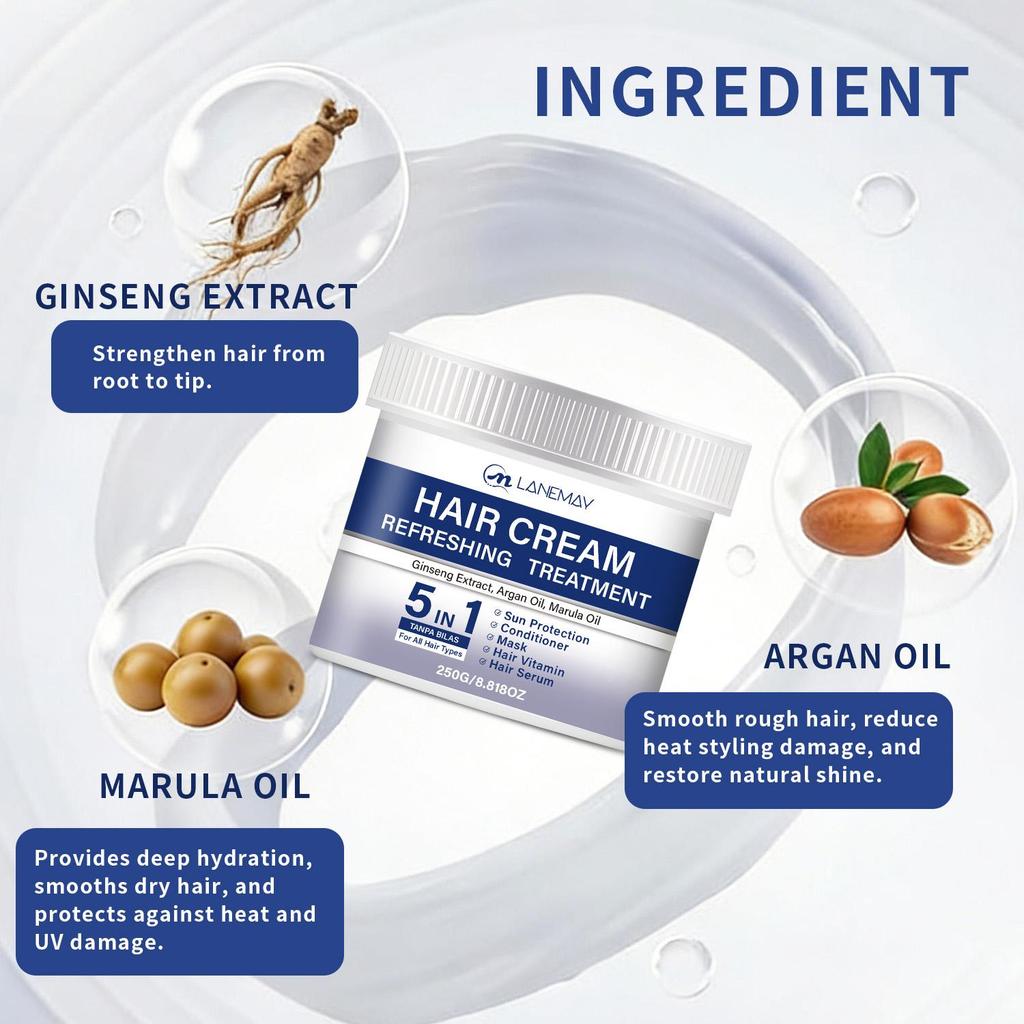 Hair Cream-Prevents Dryness And Brittleness-Minmizes Hair Damage From Coloring And Bleaching-Suitable For All Hair Types, 250ml