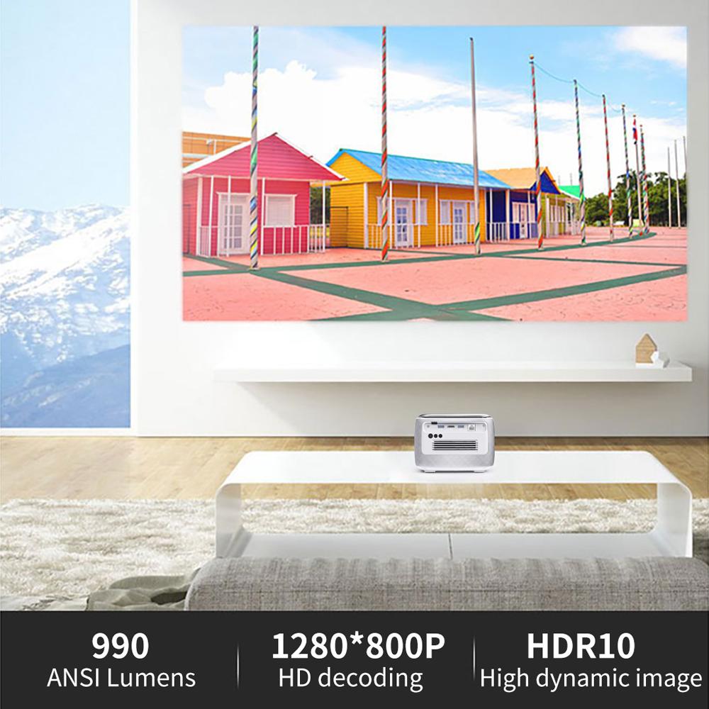 Портативный DLP 1080P 3D-проектор, WiFi Мини Портативный 1080P Домашний Кинотеатр Видеопроектор с Аккумулятором