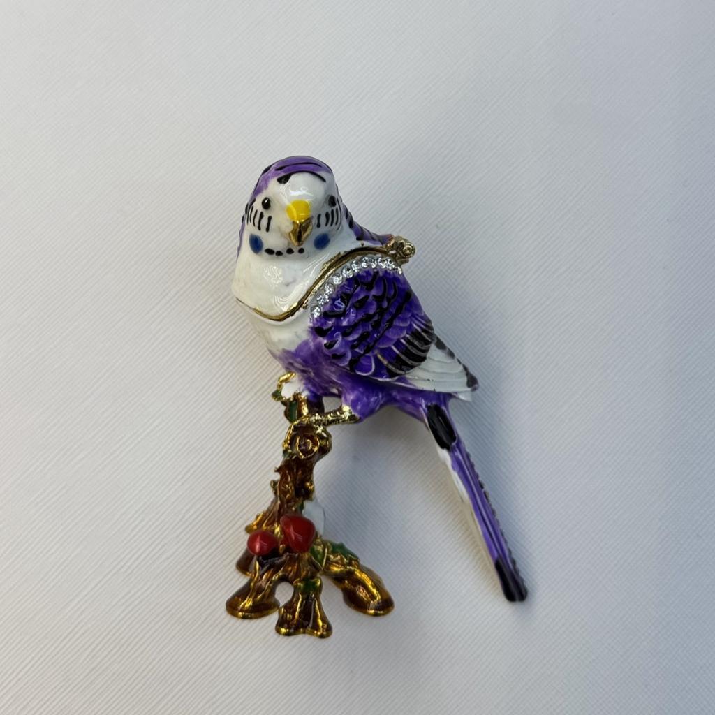 Exquisite Creative Cute parrot Alloy Jewelry Storage Box Enamel Plated Animal Shaped Ornaments Gift Home Decoration Bottles