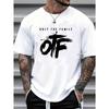 Европейские размеры OTF Только Семья Мужская Белая Футболка - Повседневный и Современный Уличный Стиль с Дизайном Логотипа OTF Черным Мазком