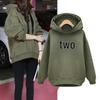 Women's Plus Velvet Loose Hoodie - Trendy Korean-Style Autumn/Winter Long-Sleeve Pullover Sweatshirt