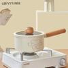 LANMI 18 см Молочник с антипригарным керамическим покрытием, Кастрюля для бульона с защитой от перелива, Горшочки для детского питания со стеклянной крышкой, Кухонная посуда