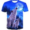 Summer Plus Size Loose Men Clothing Cartoon 3D Print T Shirt Wolf Tees O Neck Short Sleeve Top Breathable Women Man TShirts