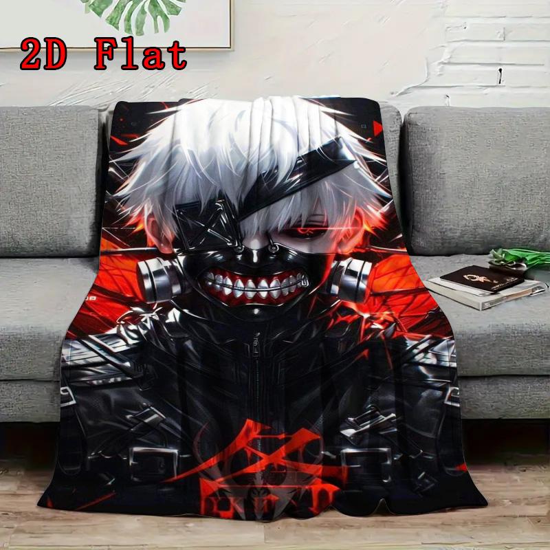 Ken Kaneki 2D Flat Pattern Flannel Blanket High quality All Seasons Warmth and Comfort Perfect for Christmas Gifts.SMT0917557