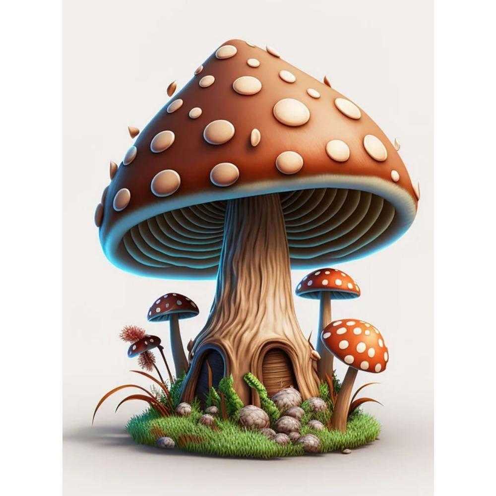 Diamond Painting Full Drill Owl Round Diamond Painting Handmade Mushroom Beautiful Fox Diy Diamond Mosaic Painting Home Decoration