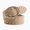 Streetwear Women Leather Rivets Belt With Alloy Metal Buckle For Use Daily