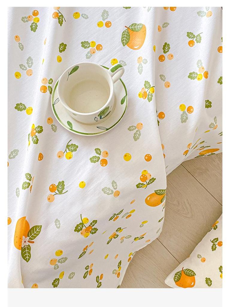 Комплект постельного белья из чистого хлопка, три предмета - Грубая ткань, на резинке, Подходит для общежитий и младенцев