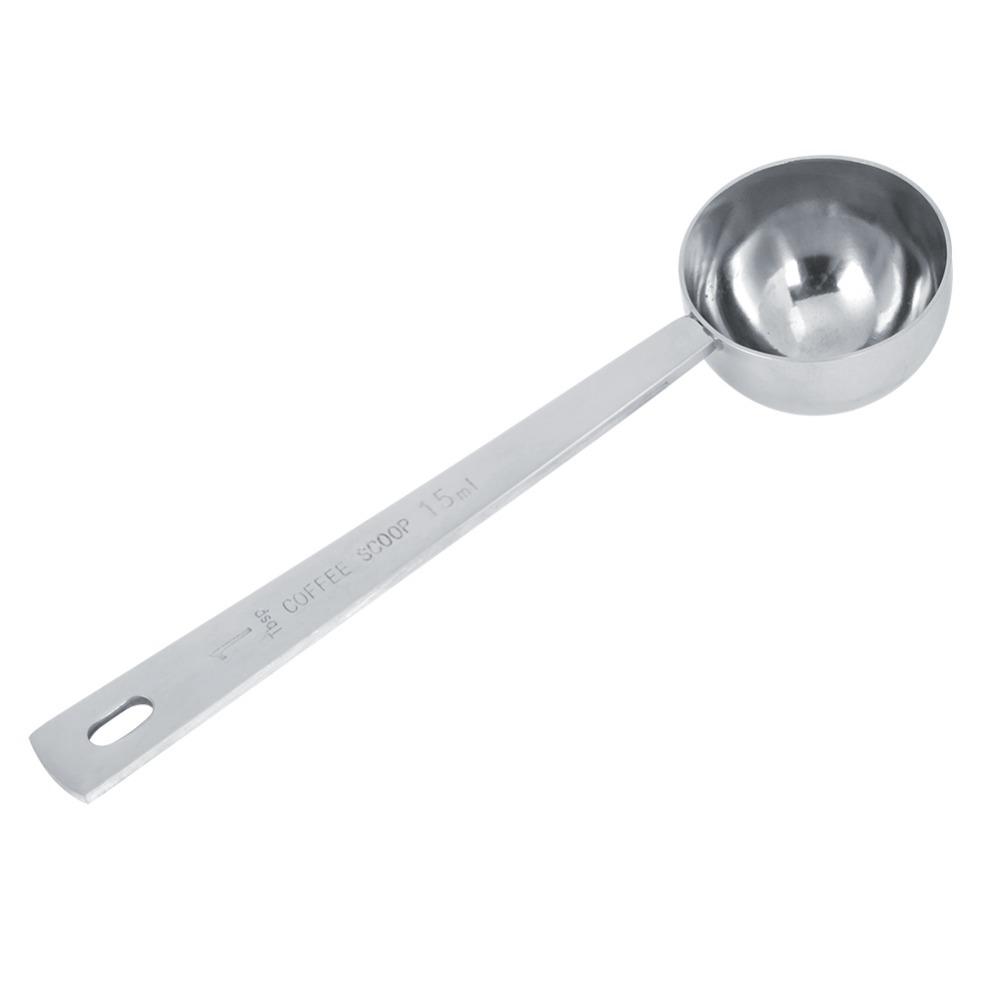 2 PCS Long Handle Measuring Scoop Spoon Silver Measuring Spoon Coffee Scoop Spoon Tea Brewing