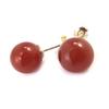 [M6540] - Red Agate 'Mineralia' Silver Earrings - 10 Mm