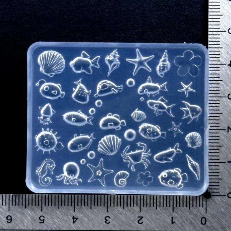 1 шт. Летняя силиконовая форма для ногтей в морском стиле, 3D-трафареты для гелевого маникюра, ракушка, морская звезда, многоразовые принадлежности
