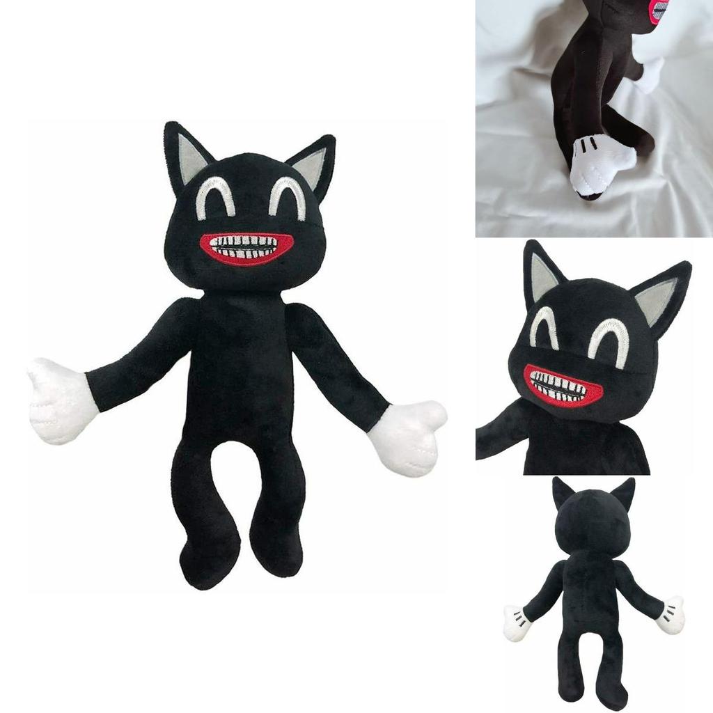 Soft And Cuddly Black Cartoon Cat Plush Toy Ideal For All Ages Holiday Gifts