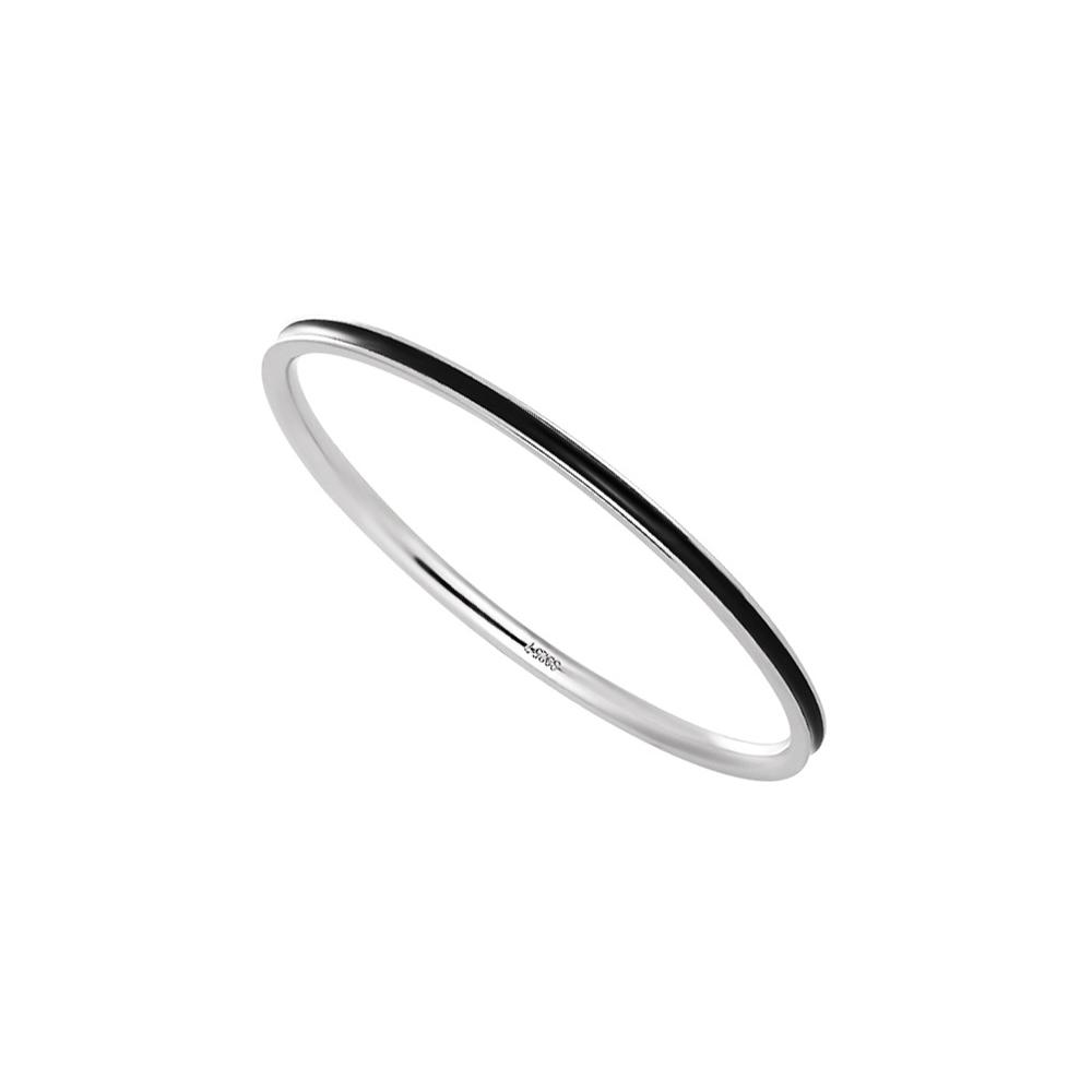 YIZIZAI Real 925 Sterling Silver Simple Thin Enamel Red Black Finger Rings For Women Wedding Jewelry Gifts