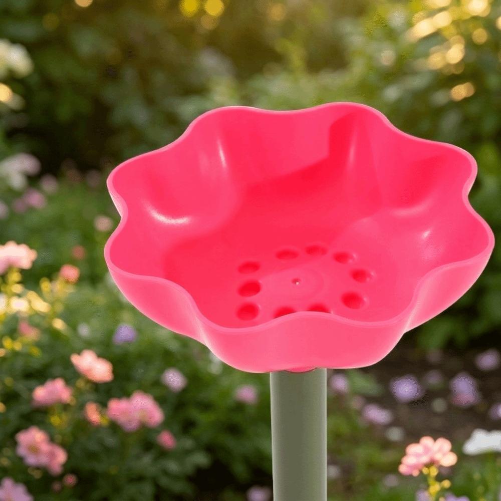 Plastic Bee Drinking Bowl Weather Resistant Bird Water Feeder Flower Shape Garden Birdbath Outdoor