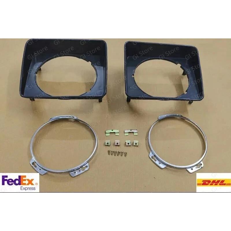 Suzuki Samurai Jimny Sierra SJ410 Headlamp Headlight Bezel Set Plastic Black